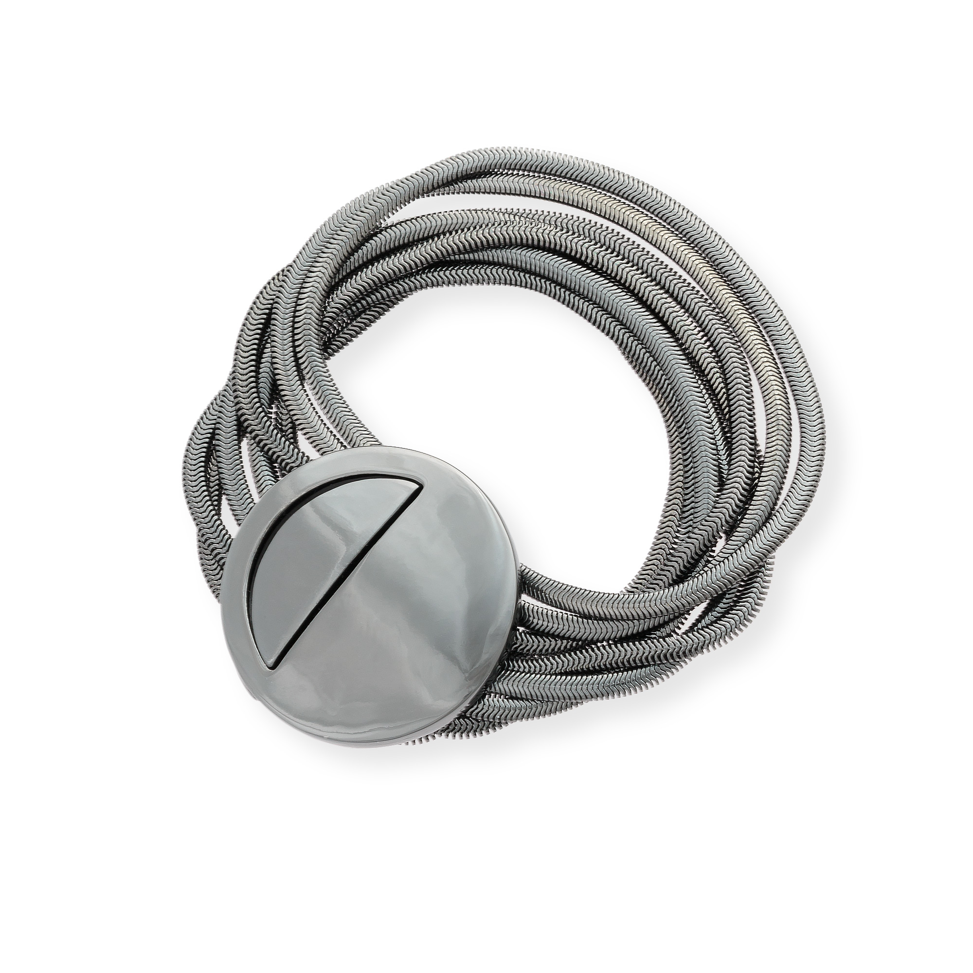 Grey Salmo Circle Snake Chain Clasp Bracelet | Oliver Bonas