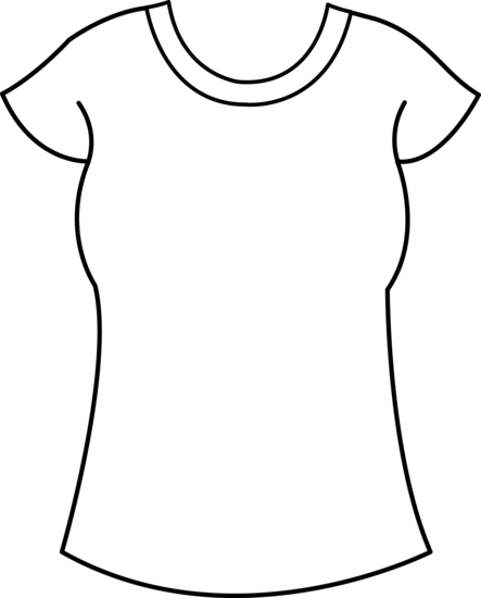 T Shirt Outline Template. female t shirt template front and back ...