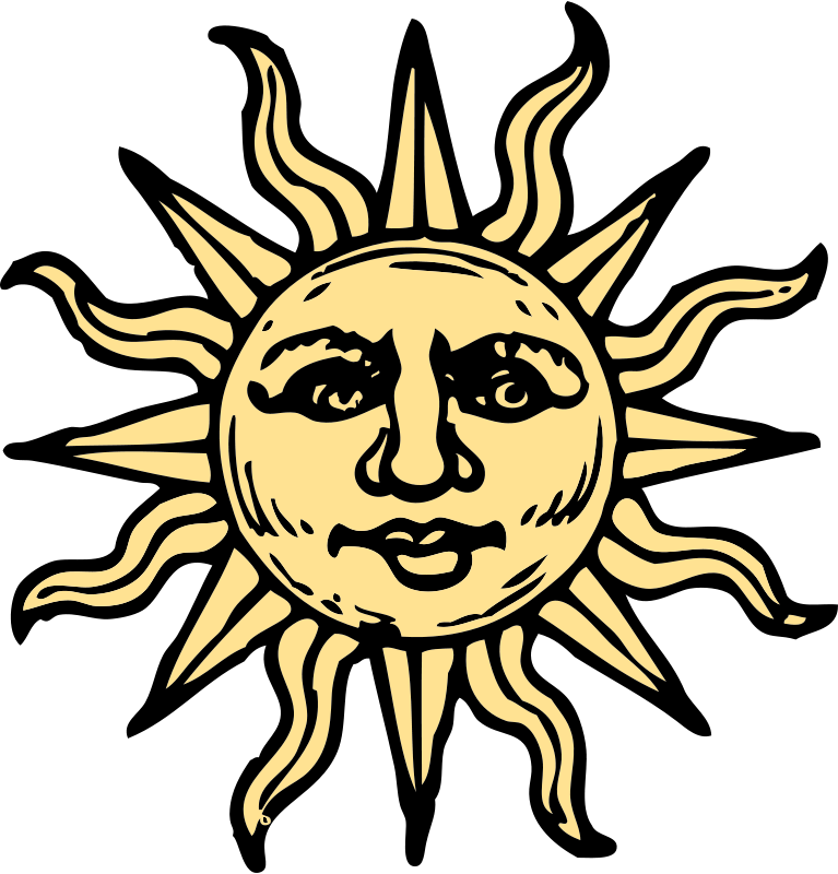 Clipart - sun woodcut