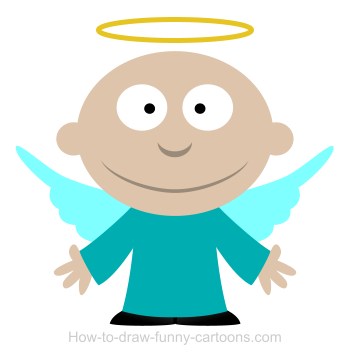 Drawing an angel cartoon