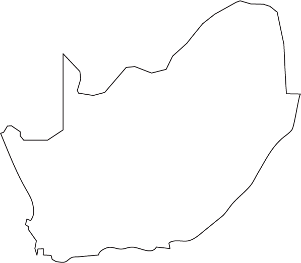 South Africa outline map