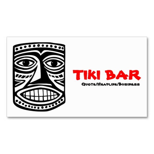 Tiki Bar - Black, Red & White Business Card Template from Zazzle.