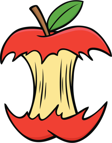 Cartoon Of The Apple Core Clip Art, Vector Images & Illustrations ...