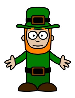 Drawing a cartoon leprechaun