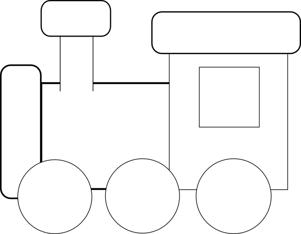 Train Engine Black And White Clipart