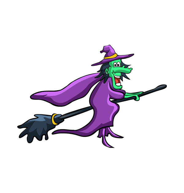 halloween flying witch clipart