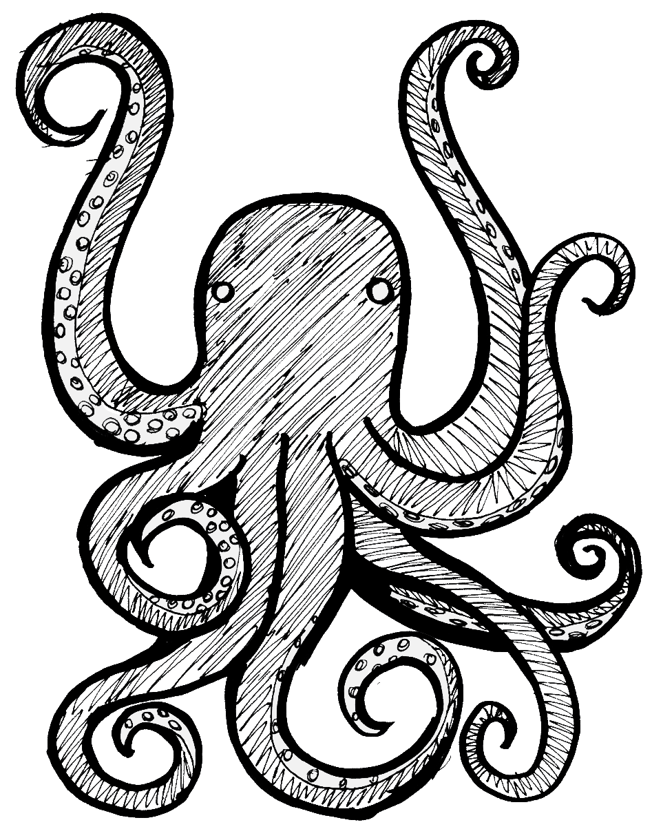 Octopus Line Drawing - ClipArt Best
