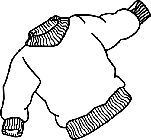 Vector drawing of thick jumper with elastic bands at sleeves ...