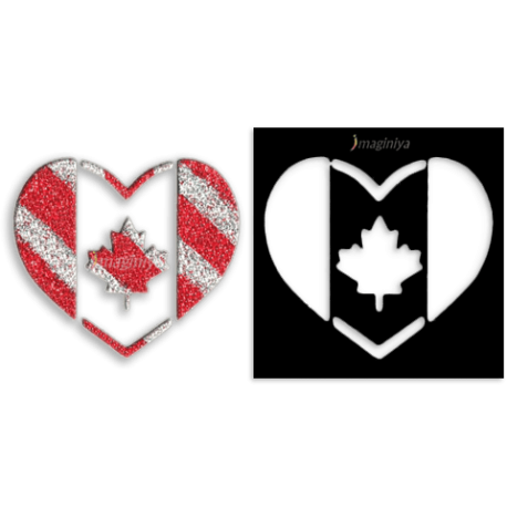 Glitter Tattoo and Face Paint Canada Flag Stencil