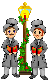 Christmas Clip Art - Victorian Gentleman Singing By A Street Lantern