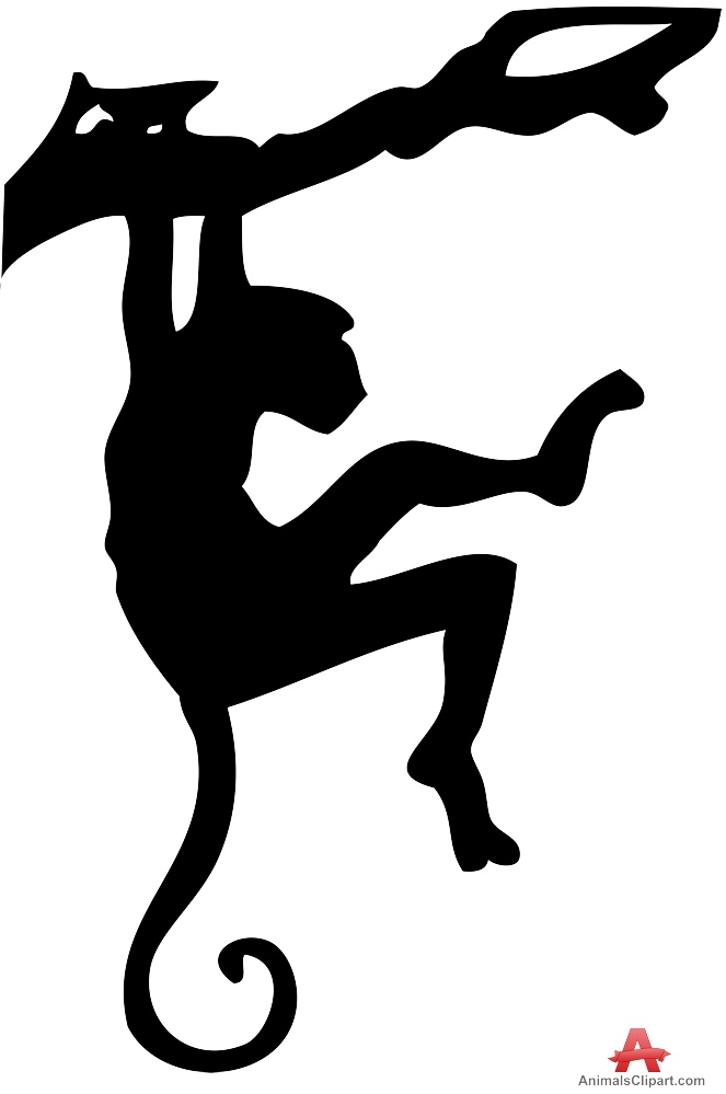 Monkey Hanging Silhouette | Free Clipart Design Download
