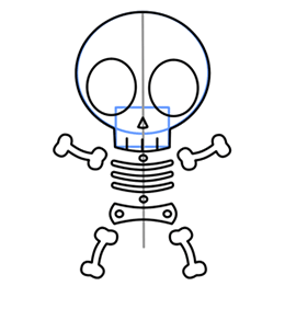 Cartoon Skeleton Step by Step Drawing Lesson
