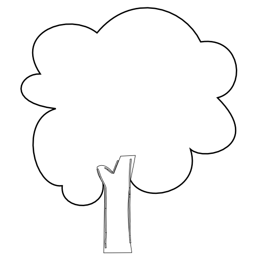 Tree 4 Black White Line Coloring Colouring Flower SVG Scalable ...