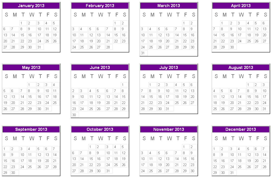 2013 Calendar Printable | Thfire.