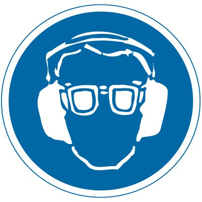 International Symbol Labels - Eye & Ear Protection Required - SYM40