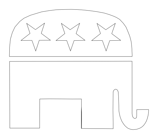 gop elephant a black white line art coloring book ...