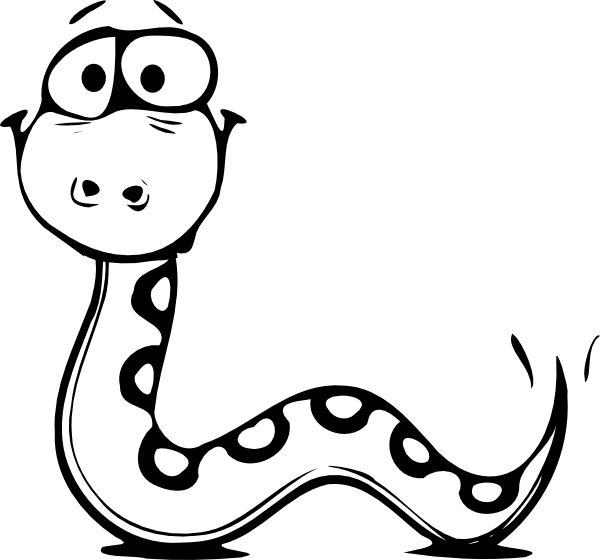 Snake Cartoon Black And White - Free Clipart Images