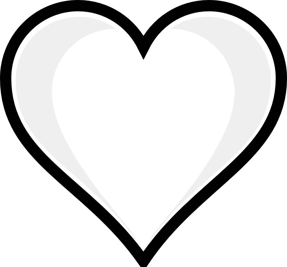 Heart shape clipart black and white - ClipartFox