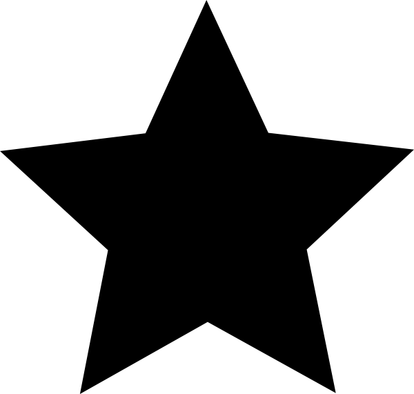 Black and white star clipart png