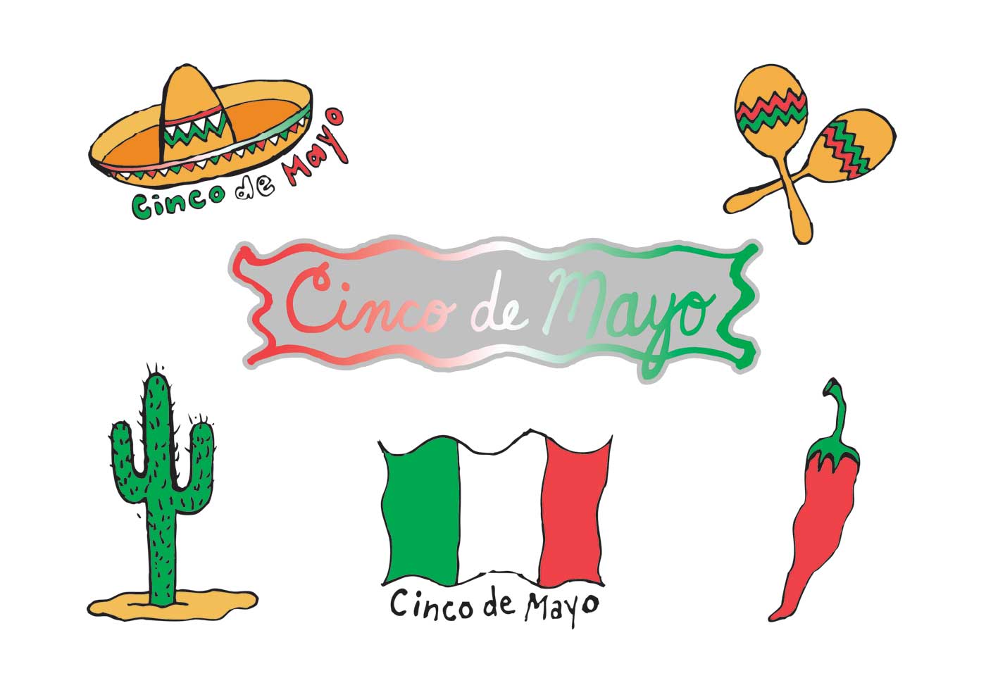 Free vector Free Cinco de Mayo Clip Art Vector Series #11267 | My ...