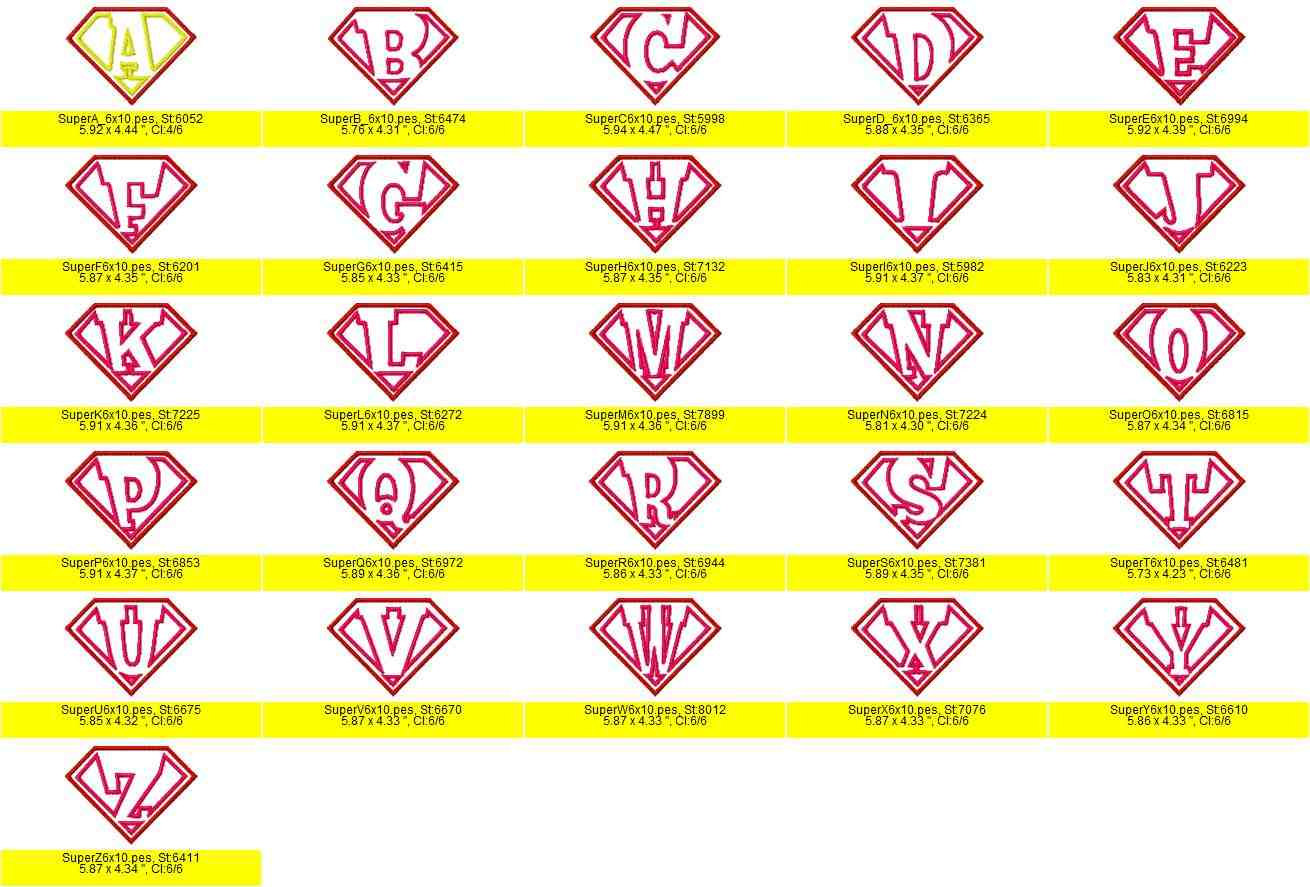 Favorite Favorited. Add to Added. Superman Style Super Applique Machine Embroidery Fonts 1355