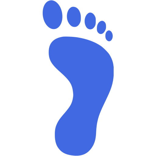Royal blue right footprint icon - Free royal blue footprint icons