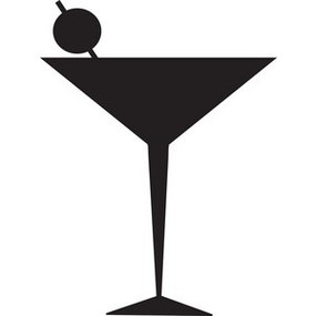 Black martini glass clipart