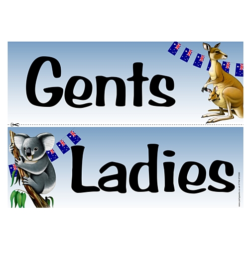 Australian Themed Toilet Signs - Ladies & Gents