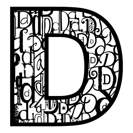 The Letter D, white background" by Julie Hartman | Redbubble