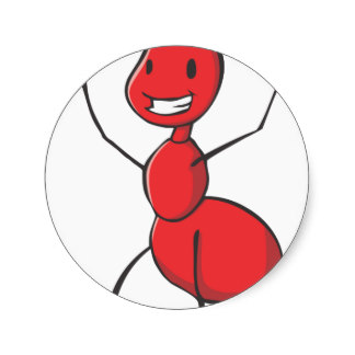 Ameise Cartoon Sticker | Ameise Cartoon Aufkleber Designs