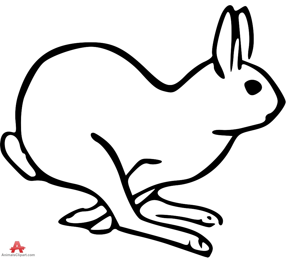 Rabbit running clipart