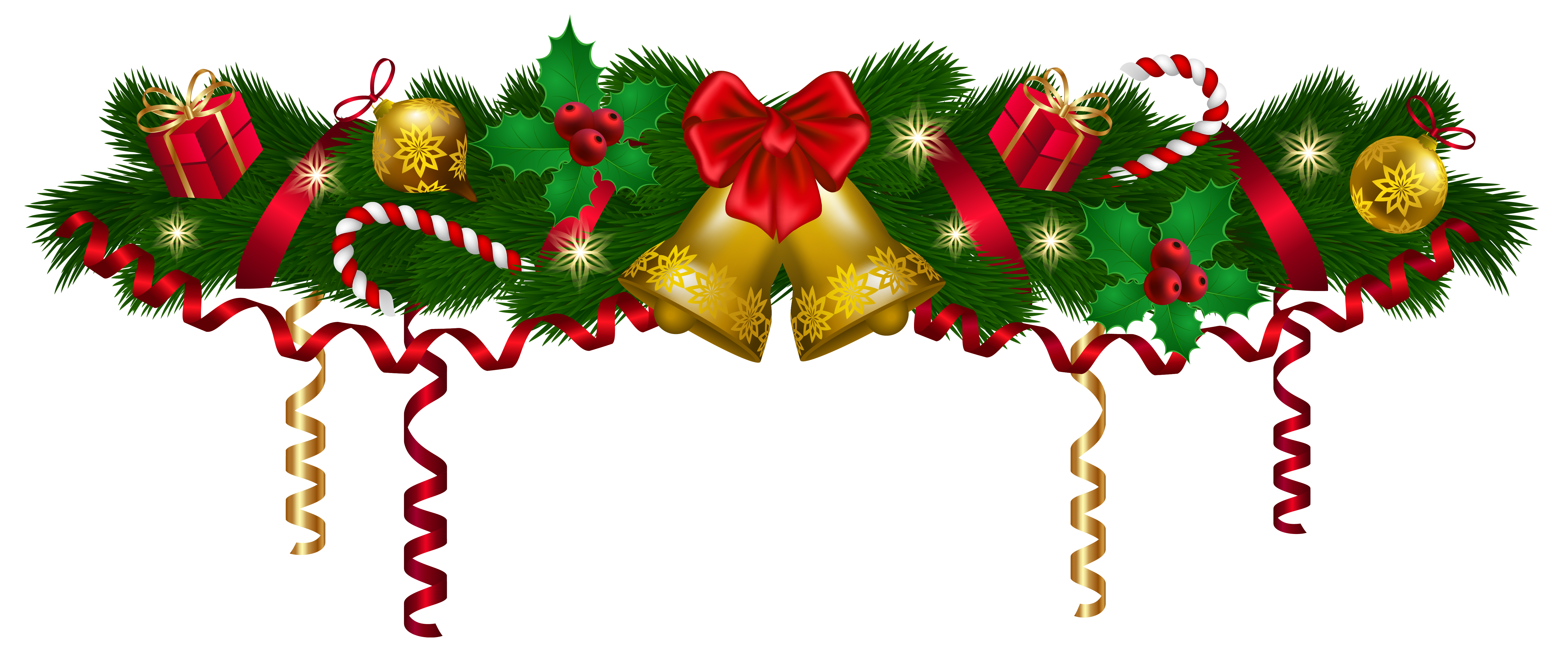 Christmas Deco Garland PNG Clip Art Image