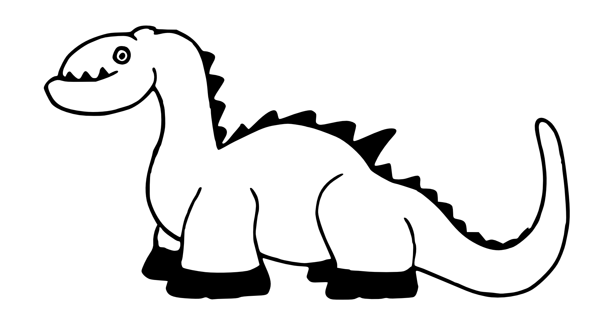 Dinosaur Black And White Clipart