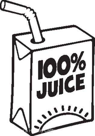 Juice box clipart black and white