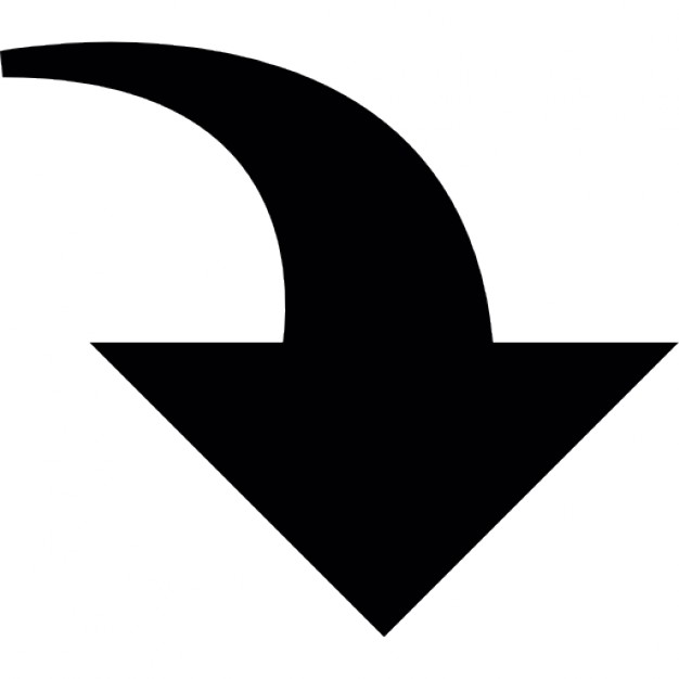 Curved arrow pointing down Icons | Free Download