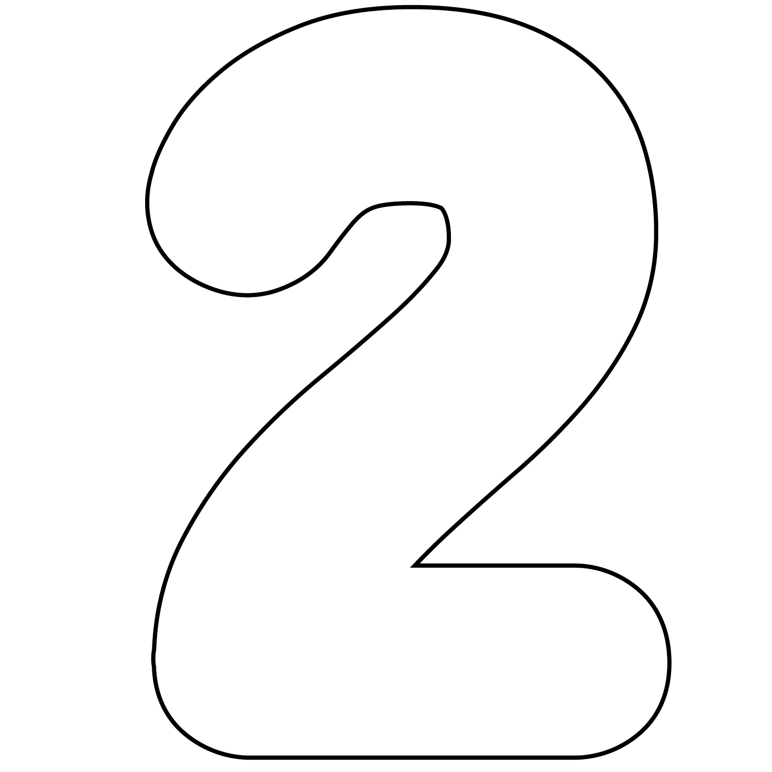Number 2 Stencil - ClipArt Best