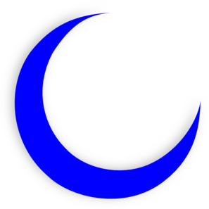 Blue crescent moon clipart