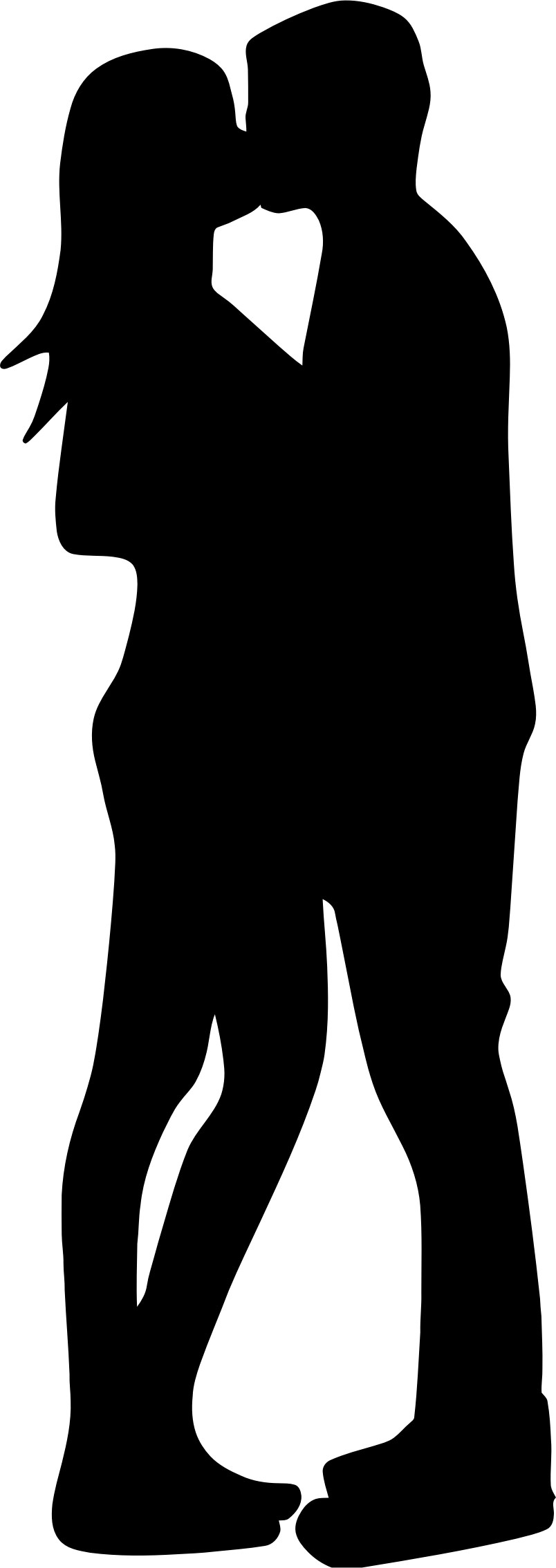 Clipart - Couple Kissing Silhouette 2