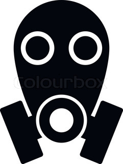 Black gas mask with biohazard symbol - vector | Vector | Colourbox