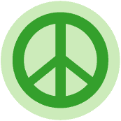 Green PEACE SIGN on Light Green--BUMPER