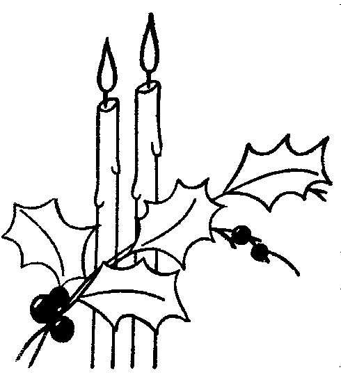 Black and white advent candle clip art