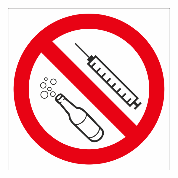 No alcohol or drugs symbol sign