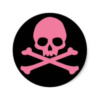Pink Skull And Crossbone Stickers | Zazzle