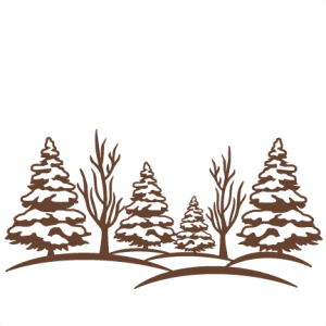 Winter Scene Silhouette Clipart
