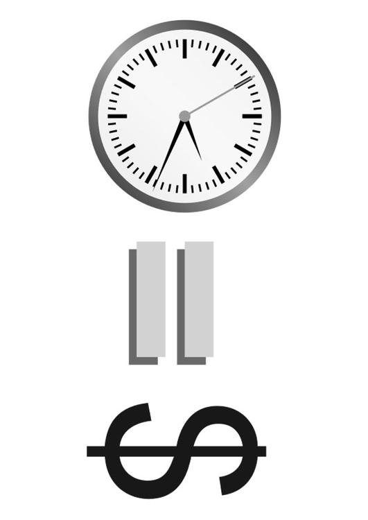 Dibujo para colorear el tiempo es dinero - Img 29142