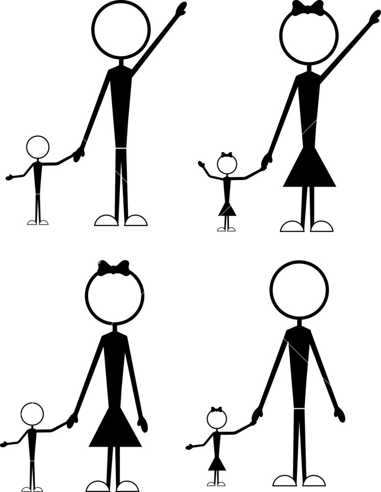 Stick Figure Family People