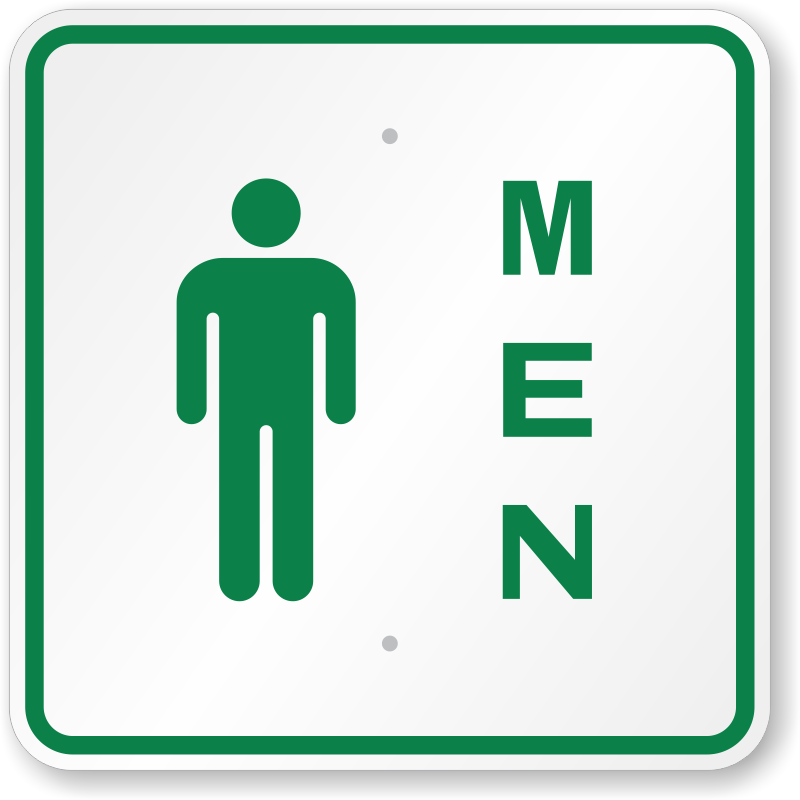 Men Bathroom Signs | Men with Graphic and Braille Restroom Signs