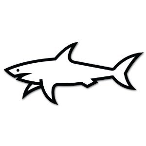 Amazon.com - Shark outline, Vinyl Sticker Wall Art Deco Decal ...
