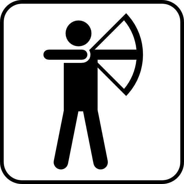 Bow Arrow Sports Land Recreation Symbols clip art - vector clip ...