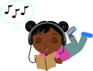 Black girl writing clipart